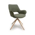 Perth Swivel Dining Chair - Set of 2 - Green Fabric