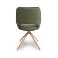 Perth Swivel Dining Chair - Set of 2 - Green Fabric