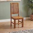 Dakota Dining Chairs - Set of 2 - Slatted Back - Light Mango Wood