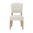 Cannes Dining Chair - Set of 2 - Round - Linen Fabric - Timber Wood