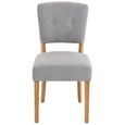 Alice Dining Chair - Set of 2 - Stone Fabric - Natural Legs