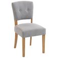 Alice Dining Chair - Set of 2 - Stone Fabric - Natural Legs