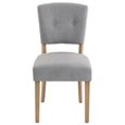 Alice Dining Chair - Set of 2 - Stone Fabric - Pale Legs