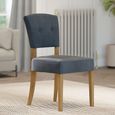 Alice Dining Chair - Set of 2 - Slate Fabric - Natural Legs