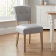 Alice Dining Chair - Set of 2 - Stone Fabric - Pale Legs