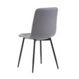 Dining Chair - Set of 4 - Grey Faux Leather