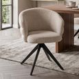 Serenity Swivel Dining Armchair - Niagara Beige - Fabric and Metal