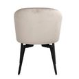 Amphara Dining Armchair - Curved Back - Sand Velvet - Fabric and Metal