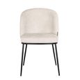 Elvi Dining Armchair - Set of 2 - Curved Back - Niagara Beige - Fabric and Metal