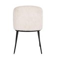Elvi Dining Armchair - Set of 2 - Curved Back - Niagara Beige - Fabric and Metal