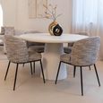 Elvi Dining Armchair - Set of 2 - Curved Back - Trendy Nature - Fabric and Metal