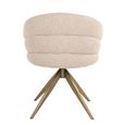 Zendaya Swivel Dining Armchair - Biscotti and Gold - Fabric and Metal