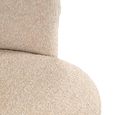 Zendaya Swivel Dining Armchair - Biscotti and Gold - Fabric and Metal