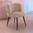 Stella Desert Fabric Dining Chair with Black Legs