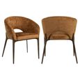 Kenzi Cognac Fabric Dining Chair