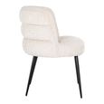 Stella Beige Chenille Fabric Dining Chair with Black Legs