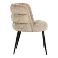 Stella Desert Fabric Dining Chair with Black Legs