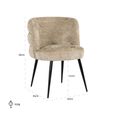 Stella Desert Fabric Dining Chair with Black Legs
