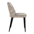 Tabitha Natural Khaki Fabric Dining Chair with Black Legs (Set of 2)