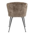 Xandra Stone Chenille Fabric Dining Chair with Black Legs