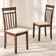 Coast Dining Chair - Set of 2 - Walnut - Cream - Solid Wood and Fabric