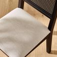 Knoxley Dining Chair - Set of 2 - Black and Cream - Rattan and Fabric