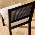 Knoxley Dining Chair - Set of 2 - Black and Cream - Rattan and Fabric