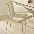 Nora Dining Chair - Set of 4 - Cream Chenille - Fabric and Metal