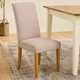Valencia Dining Chair - Set of 2 - Cream Chenille and Natural - Fabric and Wood