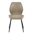 Morris Dining Chair - Set of 4 - Taupe and Black - Faux Leather and Metal