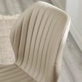 Morris Dining Chair - Set of 4 - Taupe and Black - Faux Leather and Metal