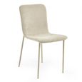 Nora Dining Chair - Set of 4 - Cream Chenille - Fabric and Metal