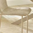 Nora Dining Chair - Set of 4 - Cream Chenille - Fabric and Metal