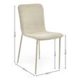 Nora Dining Chair - Set of 4 - Cream Chenille - Fabric and Metal