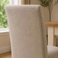 Valencia Dining Chair - Set of 2 - Cream Chenille and Natural - Fabric and Wood