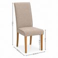 Valencia Dining Chair - Set of 2 - Cream Chenille and Natural - Fabric and Wood