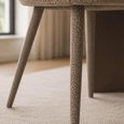 Hazel Dining Armchair - Set of 2 - Curved Back - Taupe - Fabric and Metal