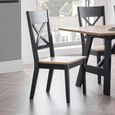 Hockley Dining Chair - Set of 2 - Cross Back - Black Painted - Oak Effect