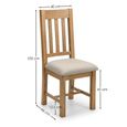 Hereford Dining Chair - Set of 2 - Slatted Back - Waxed and Taupe - Oak and Fabric