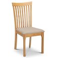 Ibsen Dining Chair - Set of 2 - Slatted Back - Lacquered and Beige - Oak Effect and Fabric