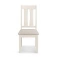 Pembroke Dining Chair - Set of 2 - Ivory Lacquered and Beige - Wood and Fabric