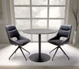 Ace Swivel Dining Chair - Set of 2 - Black Faux Leather