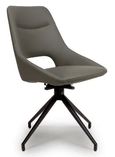 Ace Swivel Dining Chair - Set of 2 - Grey Faux Leather