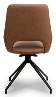 Ace Swivel Dining Chair - Set of 2 - Tan Faux Leather