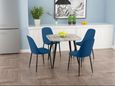 2 x Aspen Blue Plastic Duo Dining Chair with Black Metal Legs