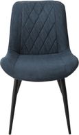 2 x Aspen Diamond Stitch Blue Fabric Dining Chair