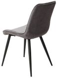 2 x Aspen Diamond Stitch Grey Fabric Dining Chair