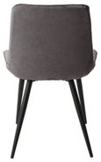 2 x Aspen Diamond Stitch Grey Fabric Dining Chair