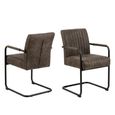 Adele Cantilever Dining Armchair - Set of 2 - Anthracite Fabric