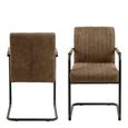 2 x Adele Light Brown Fabric Dining Chair